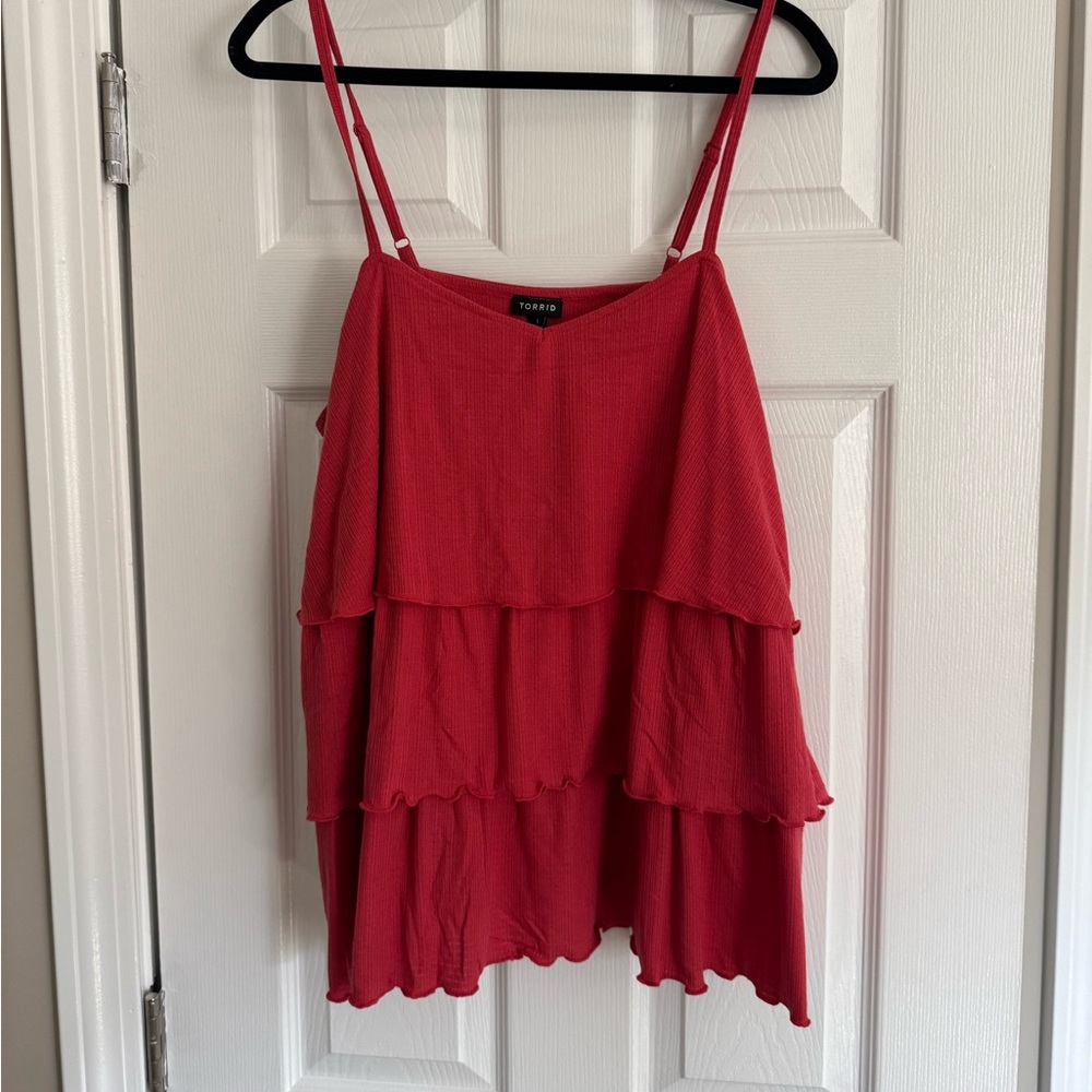 Torrid Red Layered Tank Top